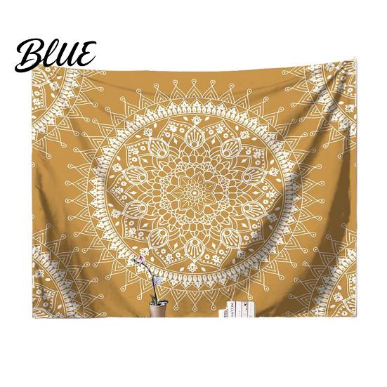 Retro Style Wall for Dorm Circular Pattern Tapestry Indian Hanging Bohemian Tapestry Rectangular Bedroom Living