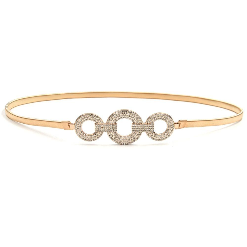 Rhineston Designer Chain Belt Elastic Stretch Waistband Fashion Women Belts  Dress Decoration