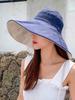 Womens Wide Brim Reversible Sun Hat Polyester Bucket Hat For Summer Casual Outdoor