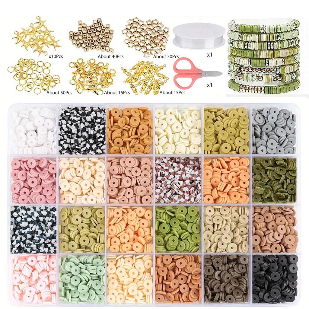 Europäisches & Amerikanisches DIY Polymer Clay Perlenarmband Set - Lose Perlen & Zubehör zum Auffädeln