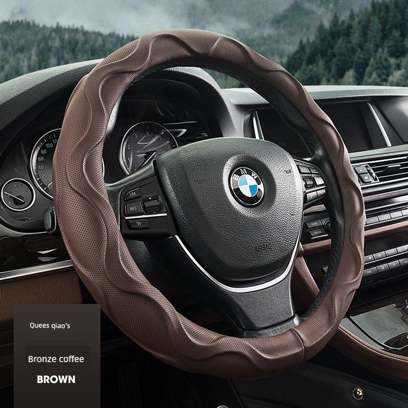 

Joe s Car Products Breathable 3D Non-Slip Steering Wheel Cover Car Handlebar Cover Car Steering Wheel Cover Auto Accessories Bronze Coffee 38cm
