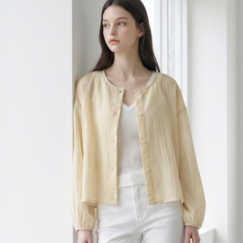 Karra Sheer Volume Button Jacket Cardigan A6m0692