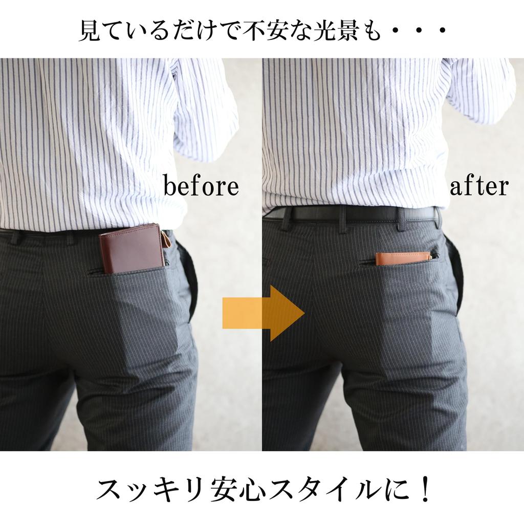 il modo ZIP zipper genuine leather small long wallet [STATUSY] Japanese-made L-shaped (Black, Right-Handed)