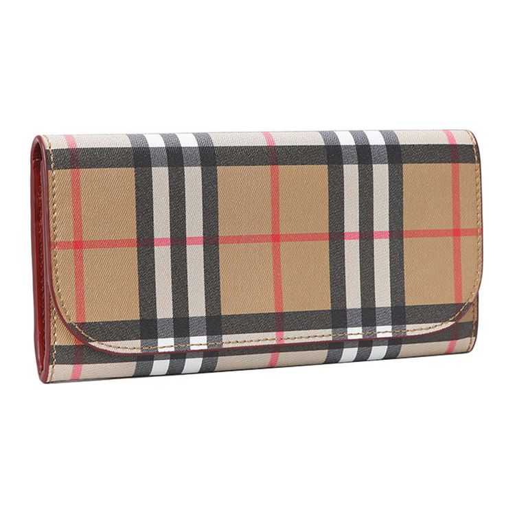 Burberry Classic Check Long Wallet Card Holder Women Wallets Yellow Brown 80053841