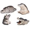 AEE4-4 Pièces Figurines d'Animaux de Compagnie pour Thé Crocodile, Mini Statues Mignonnes Faites à la Main Pour Décoration de Bureau de Salon Cadeaux de Salon de Thé