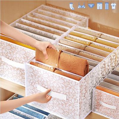 Jeans Compartment Storage Box Closet Clothes Drawer Separation Box Underwear Pants Drawer Divider Bra Socks T-shirt Organizer