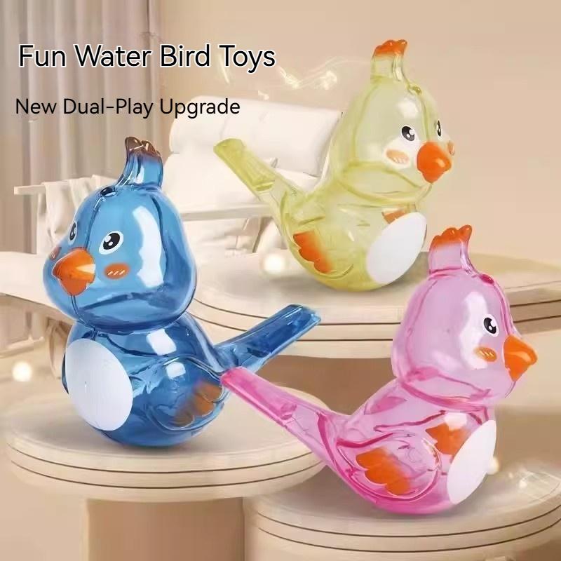 Kids Transparent Water Bird Whistle Toy - Water Fill Chirp Whistle with Realistic Bird Sounds Ideal Children Gift Blowing Toy