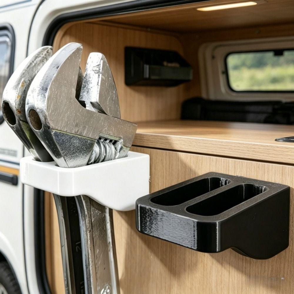 2-Slot Design Tool Organizer Plastic Wall Mounted Rack Practical Wrench Storage Rack  Tool Storage