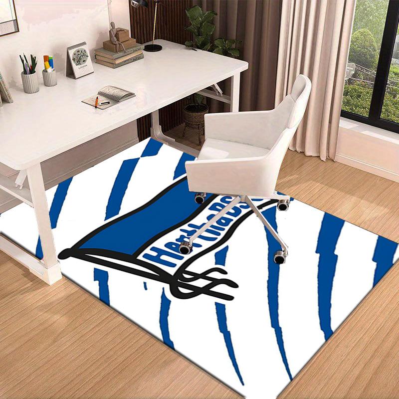Tappeto Area con Stemma Hertha Bsc Berlin, Tappeto per Ufficio, Tappeto per Sedia, Tappeto Decorativo Salotto Camera da Letto, Tappetino Grande Formato Regali per Fan Regali di Natale