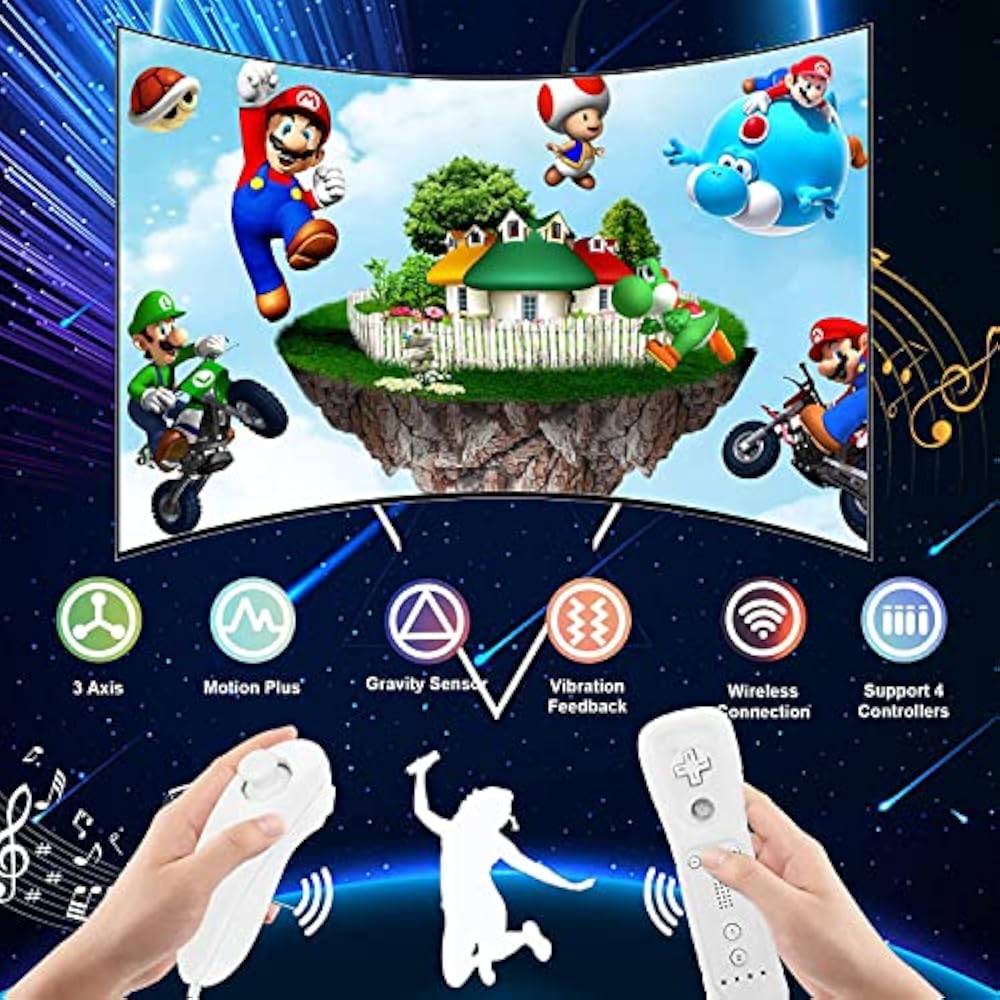 Wii Remote Nunchuck Wii Controller Console Joystick Remote Game Set Motion Plus Speaker with CMOS...