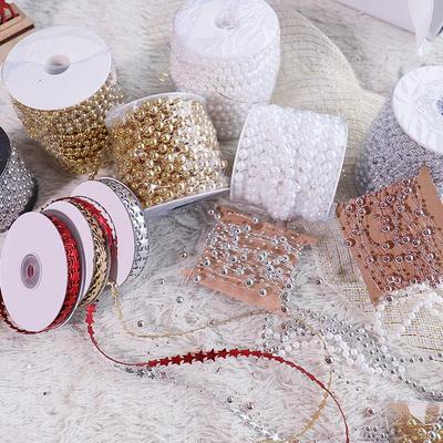 Silver Christmas Bead String for Tree and Wreath Décor - 8mm