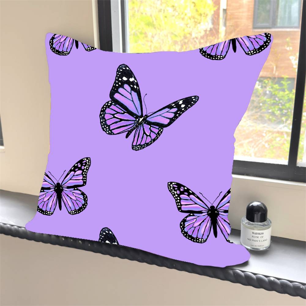 1PC Luxury Pink cute butterfly Pillow Case Square  Bedroom Sofa Leisure Comfort Cushion Car Home Decoration Pillowcase 40x40