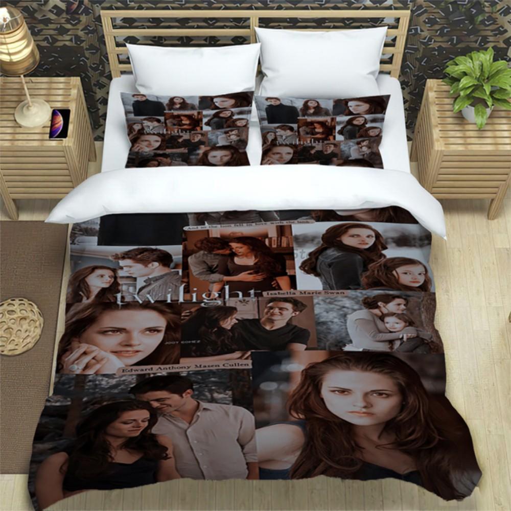 Twilight Series Duvet Cover Set And Pillowcases Vampire Movies Single King Full Fashion Bedding Set For Adults Duvet Cover