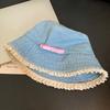 Y2K Lace Fisherman Hat Big Brimmed Bow Sunscreen Hat Fashion Denim Bucket Hat  Girls