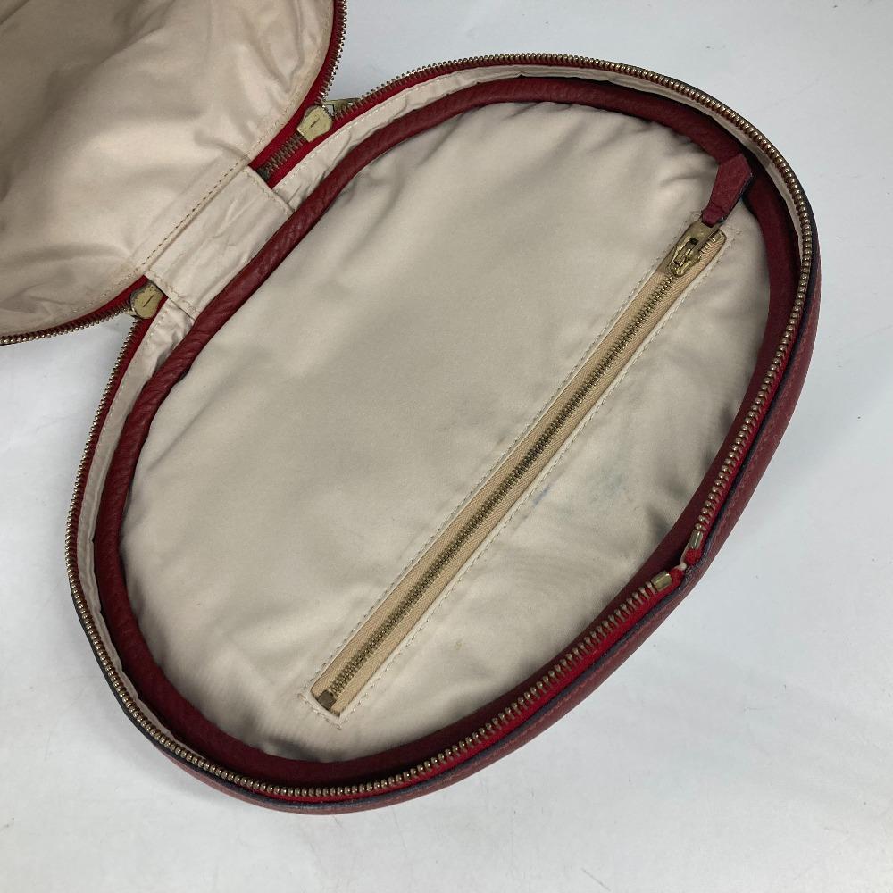 HERMES City Vanity bag Hand Bag Leather Red