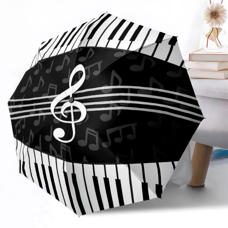 Music Automatic Umbrella Compact 8-Rib Design Foldable Design All-Season Use Compact Folding Umbrella Spiritual Gift