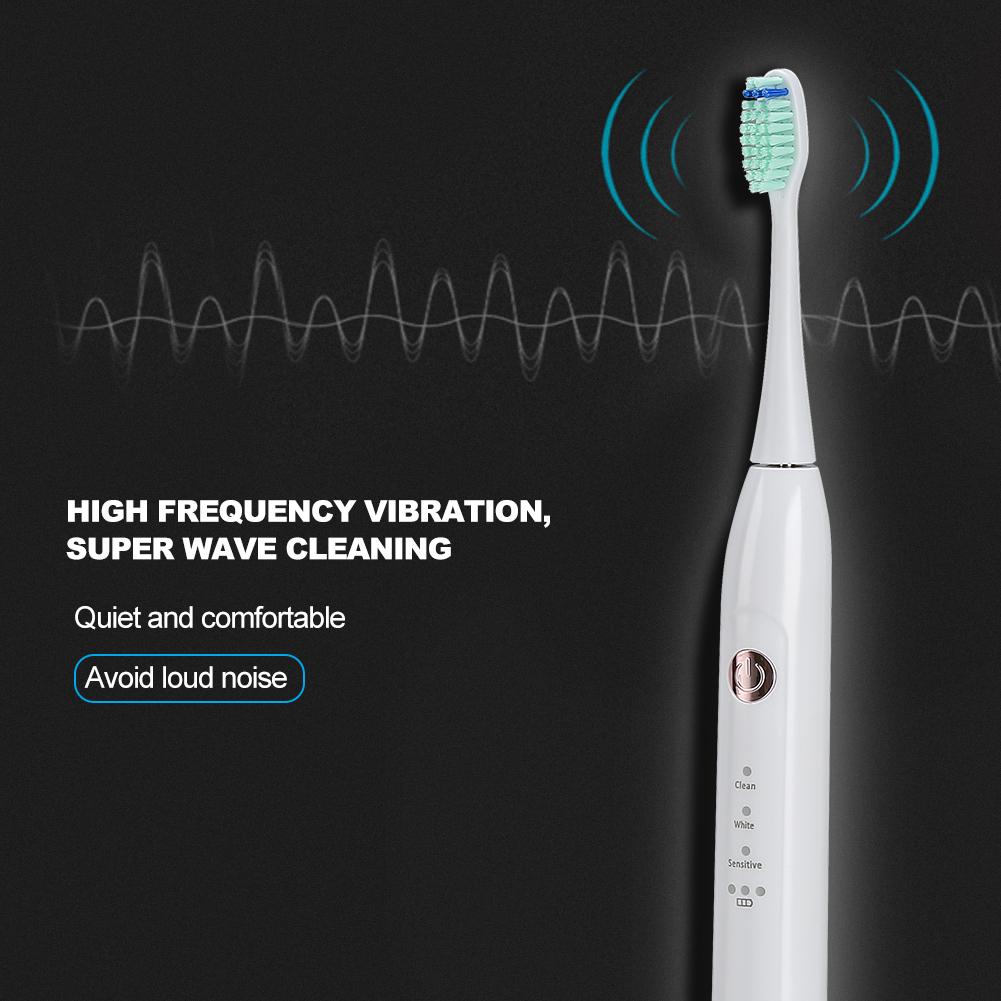 Adult Ultrasonic Electric Toothbrush Waterproof Teeth Cleaning Whitening Tool Oral Health Care