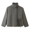 Winter Womens Loose Stand Collar Long Sleeve Lace-up Cotton Coat Commute Style