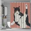 VIKAMA Cartoon Cat Pattern Shower Curtain, Waterproof Bathroom Divider for Bathtub Achieving Wet-Dry Separation