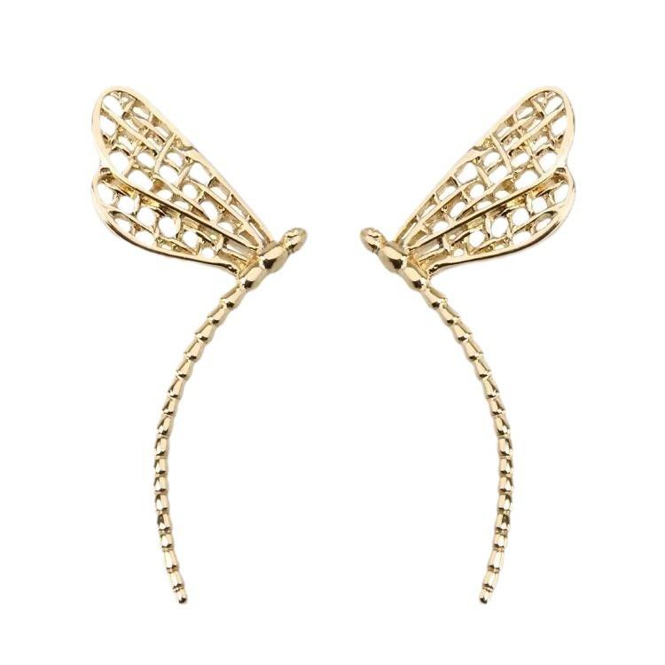 

Серьги 3D Dragonfly Symmetrical Vein золотой
