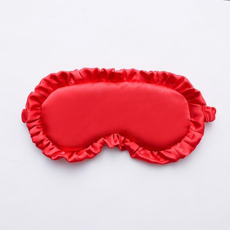 Silk Ruffle Sleep Eye Mask Eye Protection Travel Soft Sleeping Shading Eye Covers Multicolor Eye Patches For Woman Man