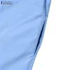 ZANZEA Women Casual Turn Down Collar Short Sleeve Shirt Dress