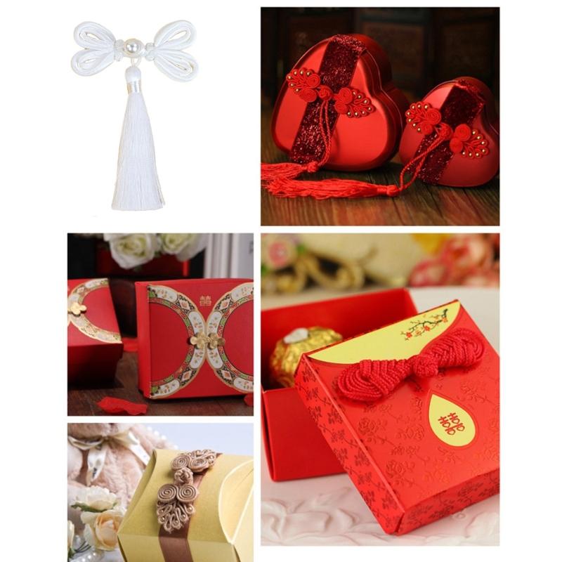 Butterfly Fringe Shape Chinese Cheongsam Knot Button Closure Ribbon Fastener Costume Tang Shirt Suit DIY Sewing Craft