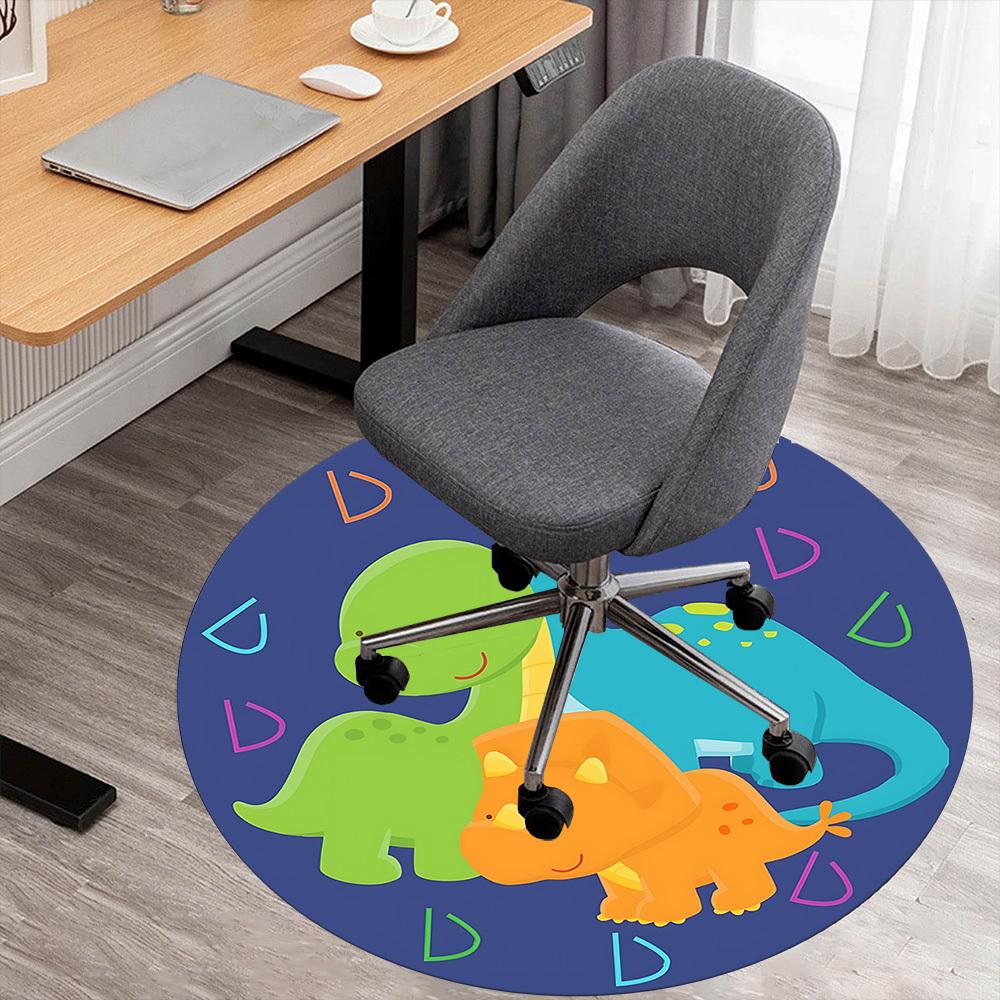 

1pc dinosaur circle Round Chair mat Area Rug - Non-Slip, Floor Mat for Office, Bedroom, and Indoor Decor c1125360 80cm by 80cm