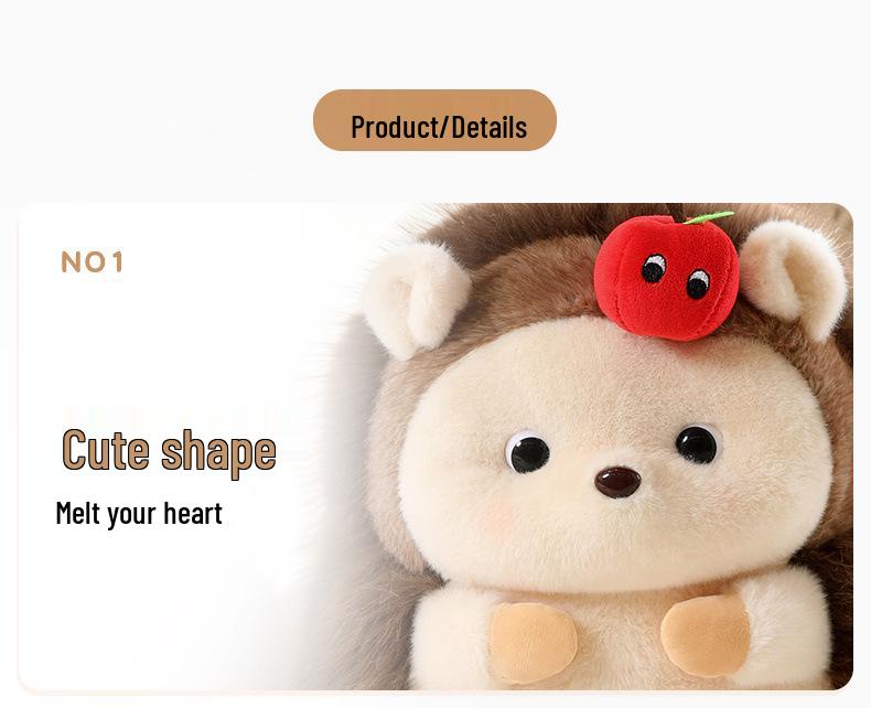 Cartoon Apple Hedgehog Plush Toy - Cute Animal Plush for Kids