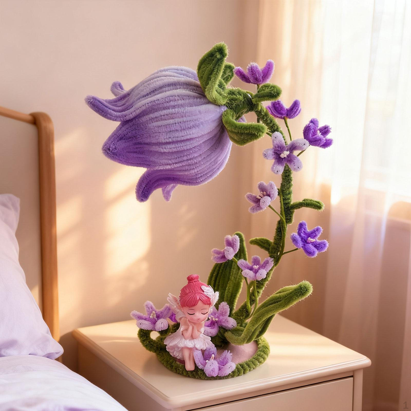 

Cleaner Table Lamp Craft Kit – Flowers for The Desk Party Decoration фиолетовый