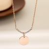 Stainless Steel V-Shape Necklace with Multiple Accessories and UV Color Printed Cross Chain