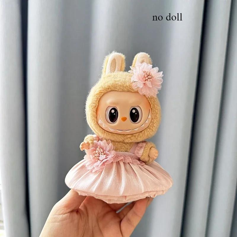 For Labubu Idol Doll'S Clothes Cute Mini Plush Dolls Flower Fairy Wedding Dress Outfit Accessories Clothing DIY Collectible Gift