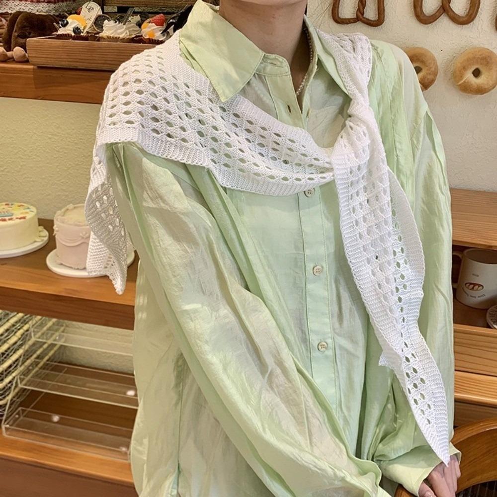 Cape Fake Collar White Hip Scarf Elegant Knitted Shawl  Daily