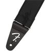 [Fender] Strap WeighLess™ 2" Running Logo Strap, Black/Black