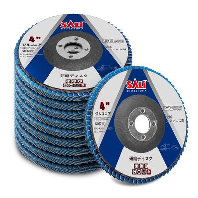 SALI Spark Disc for Disc 100mm X Abrasive 60 Zirconia for Cast Stainless and 10 Pieces Grinder, 15mm, Disc, Grit, Abrasive, Iron, Steel, Metals,