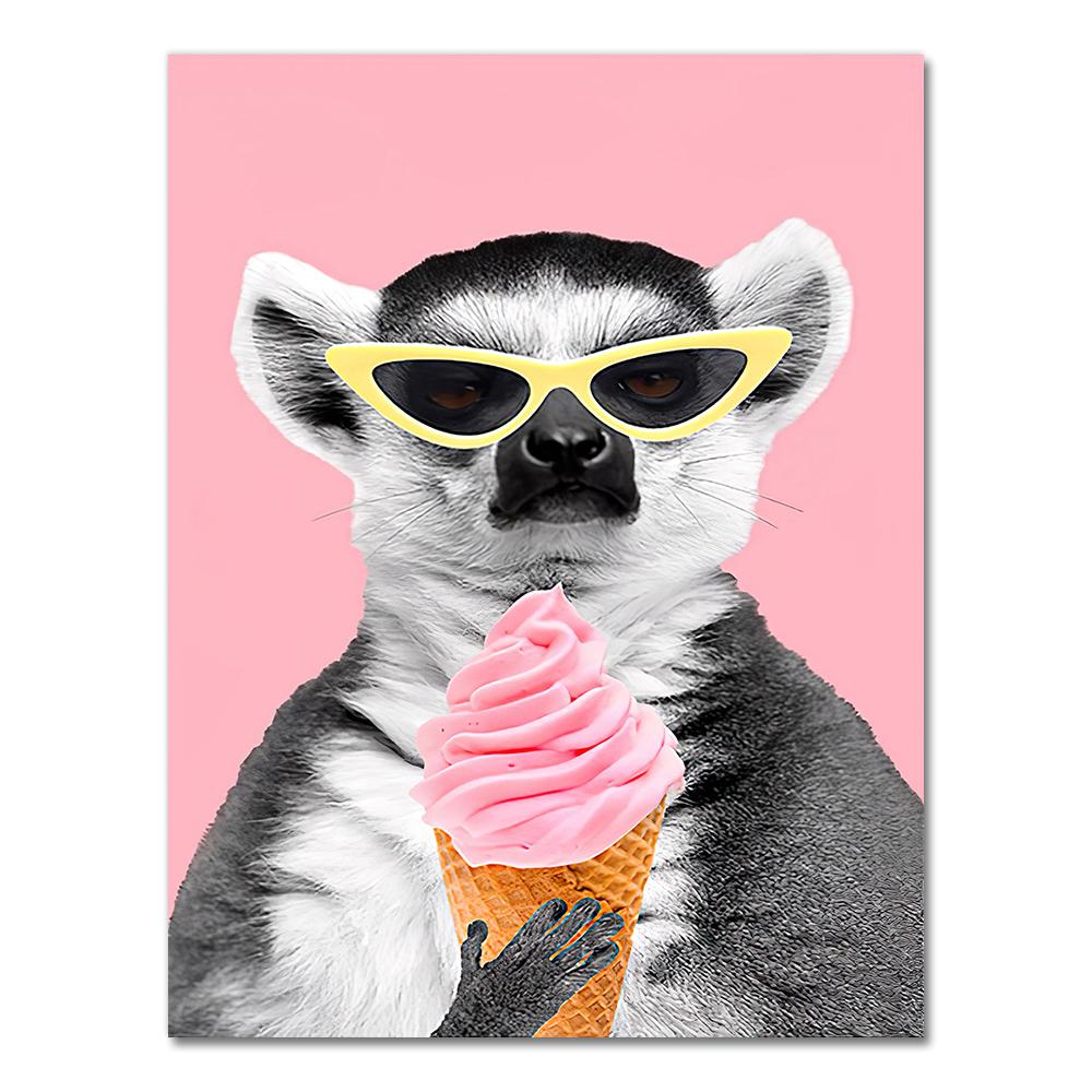 Poster und Drucke mit Giraffe, Panda und Blase, süßes Bild für Kinderzimmer, Leinwandgemälde, wasserfestes Material, ohne Rahmen