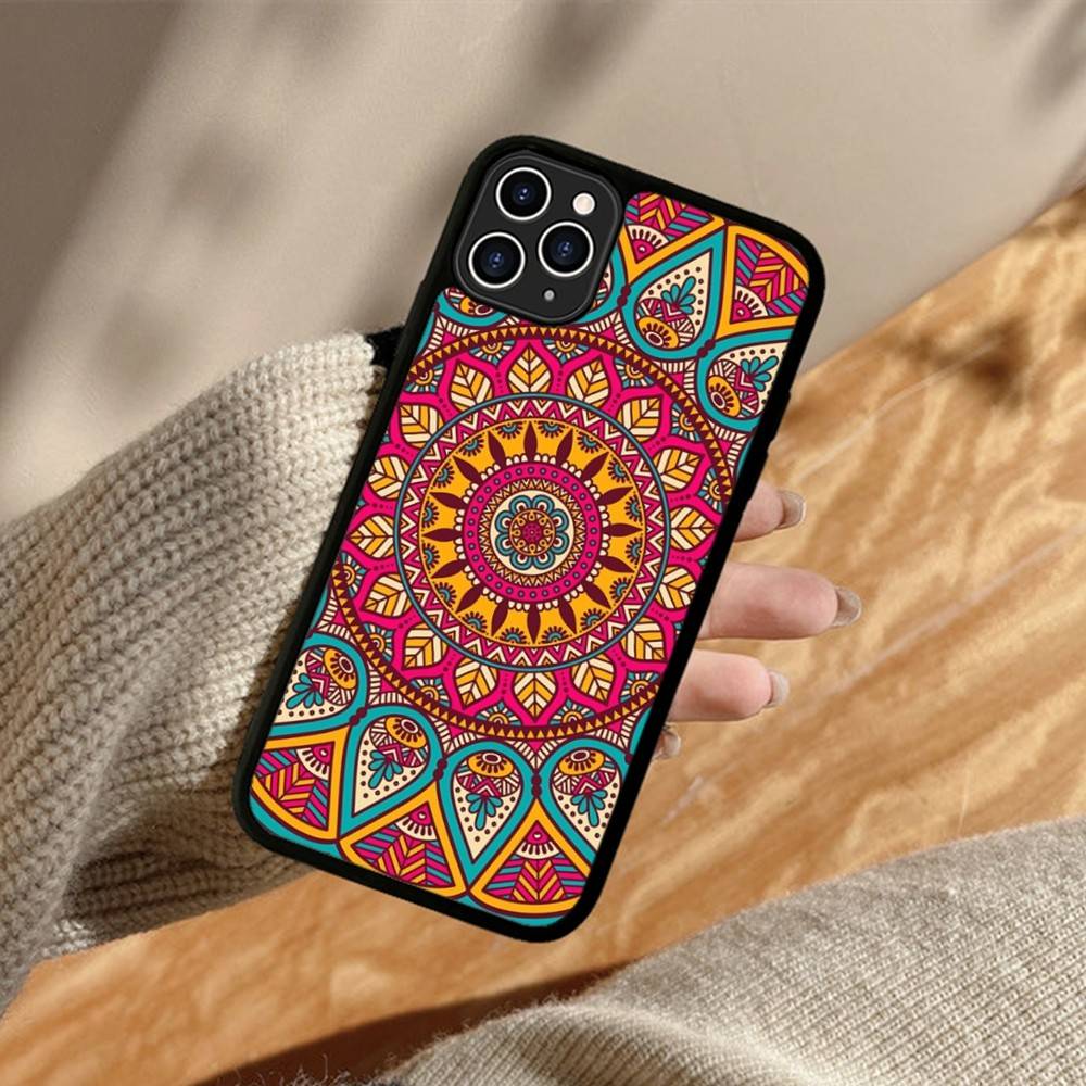 Mandala Painting PC+TPU Phone Case For iPhone 17 16 15 14 PRO MAX 11 12 13 PLUS MINI Cover