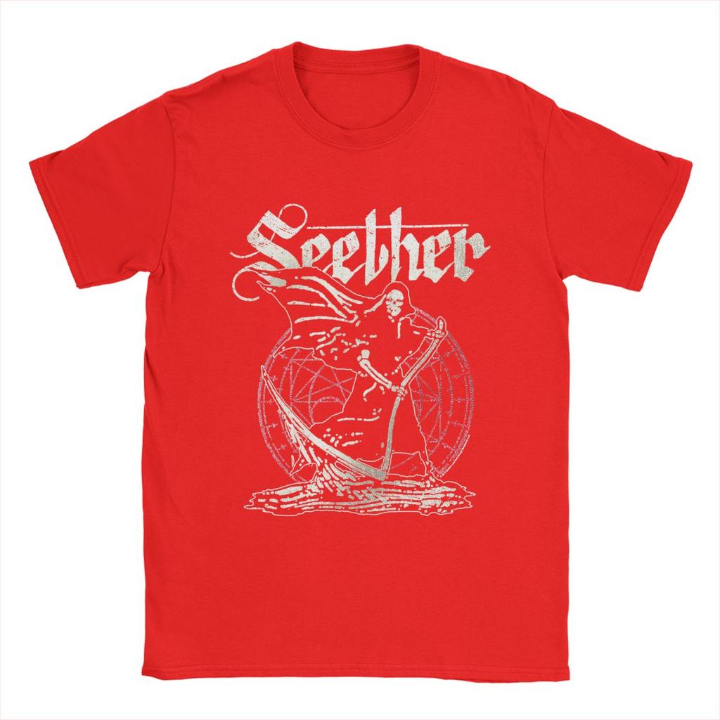 Men Seether T Shirts 100% Cotton Clothes Leisure Short Sleeve Round Collar Tee Shirt Printed T-Shirt