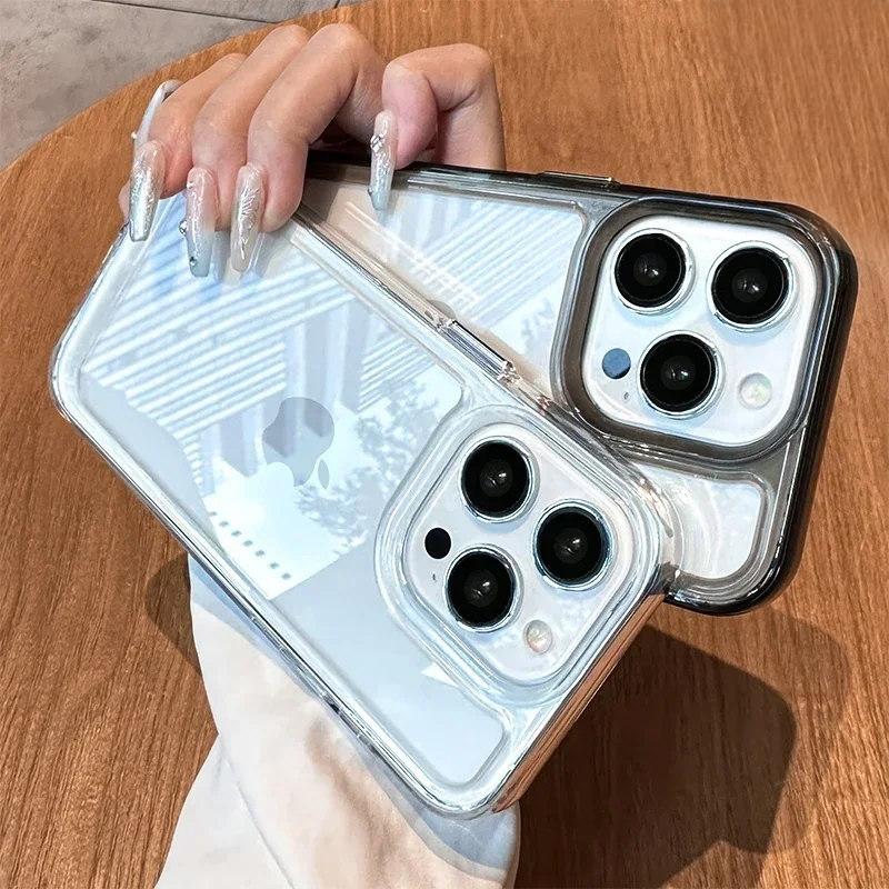 Luxury Silicone Transparent Shockproof Armo Case For iPhone 15 14 13 12 11 Pro Max 7 8 Plus XR XS X Phone Clear Protection Cover