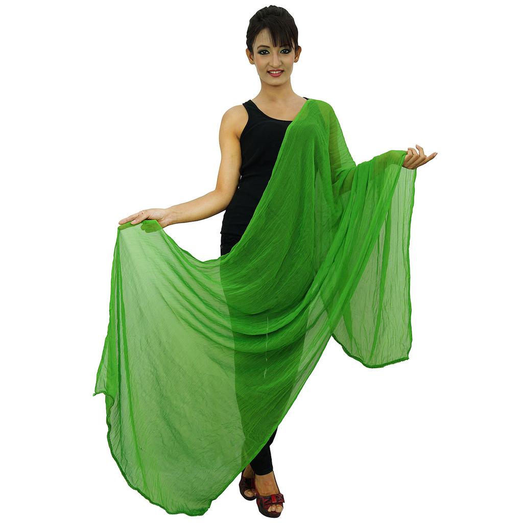Chiffon Blend Dupatta Long Stole Women Neck Wrap Indian Scarves Chunni