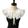 Ruffle Trim Lace Faux Collar Decorative Collar for Blouse Skirt Removable False Collar Adjustable Shawl All Matching