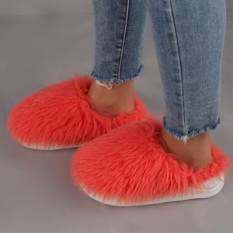 Women's Winter Plush Slip-On Slippers Warm Non-Slip Indoor House Shoes for Cold Weather Warm Slippers(Order A Size Up)