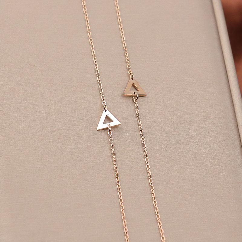 Popular Personality Titanium Steel Triangle Rose Gold Stainless Steel Women'S Bracelet Anklet