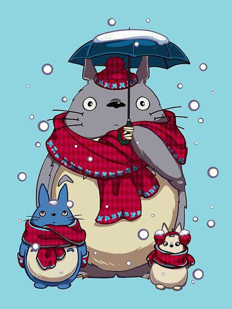 DIY plné kulaté diamantové malování Křížkový steh 3D roztomilé zvířecí komiks Home Dekorativní umění Krajina diamantový obraz 5D diamantový umělecký obraz