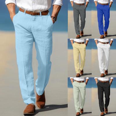 Pantalones de hombre con cordón y múltiples bolsillos, pantalones casuales, pantalones de senderismo, pantalones de sarga de algodón