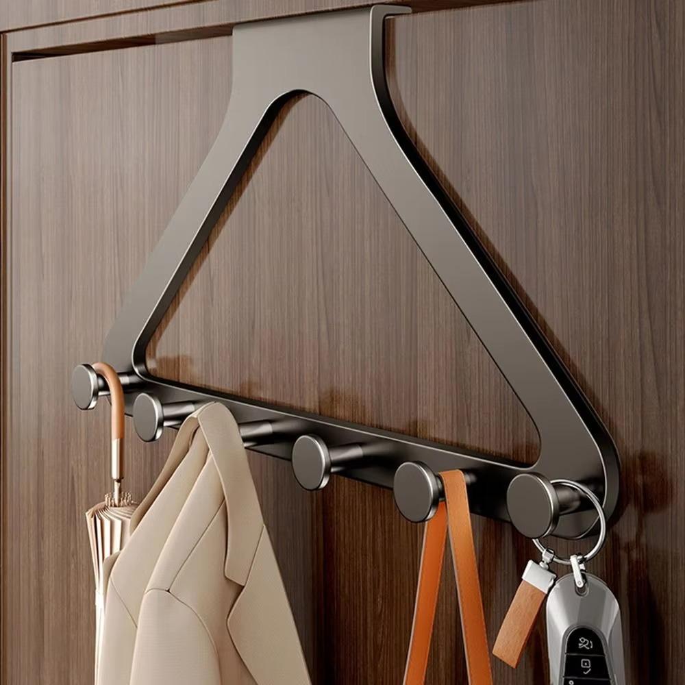with 6 Hooks Triangle Door Hook Rustproof Clothes Coat Storage Hook Door Back Clothes Hook  Bedroom