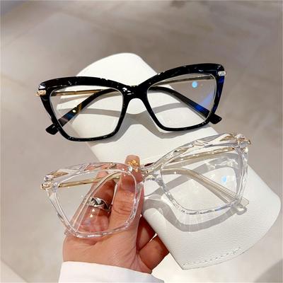 Vintage Cat Eye Rahmen Brille Frauen Mädchen Mode Transparent Anti-blau Brillen Ins Trend Dekorative Brillen Sommer Neue