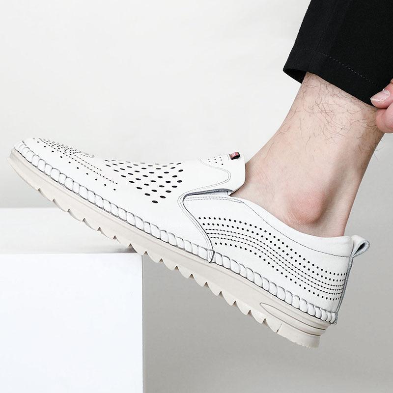 Fashion Mens Shoes Casual Luxury Brand Summer Men Loafers  Leather Moccasins Light Breathable Boat Shoes Zapatillas Hombre