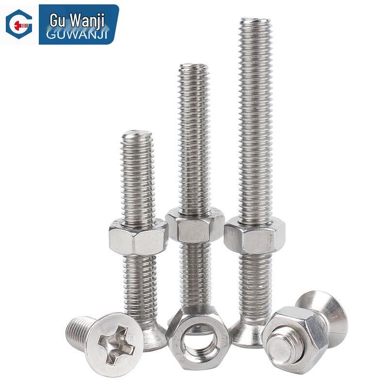 Guwanji 304 Stainless Steel Countersunk Phillips Machine Screw & Nut Set