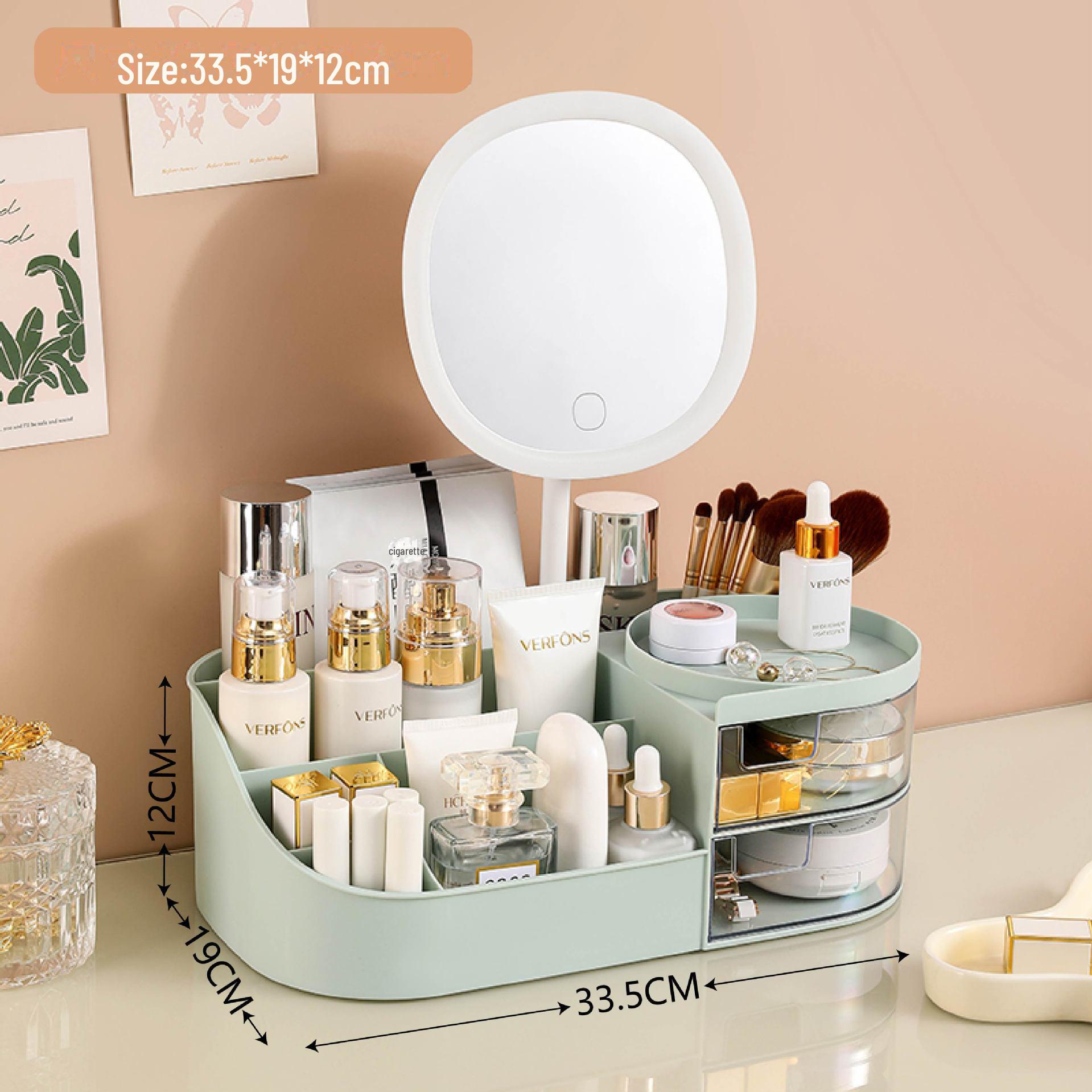 

Многофункциональная косметичка с зеркалом для макияжа и органайзером для помады Large with mirror